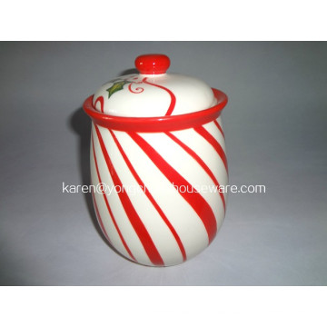 Colorful Hand-Painted Ceramic Cookie Jar